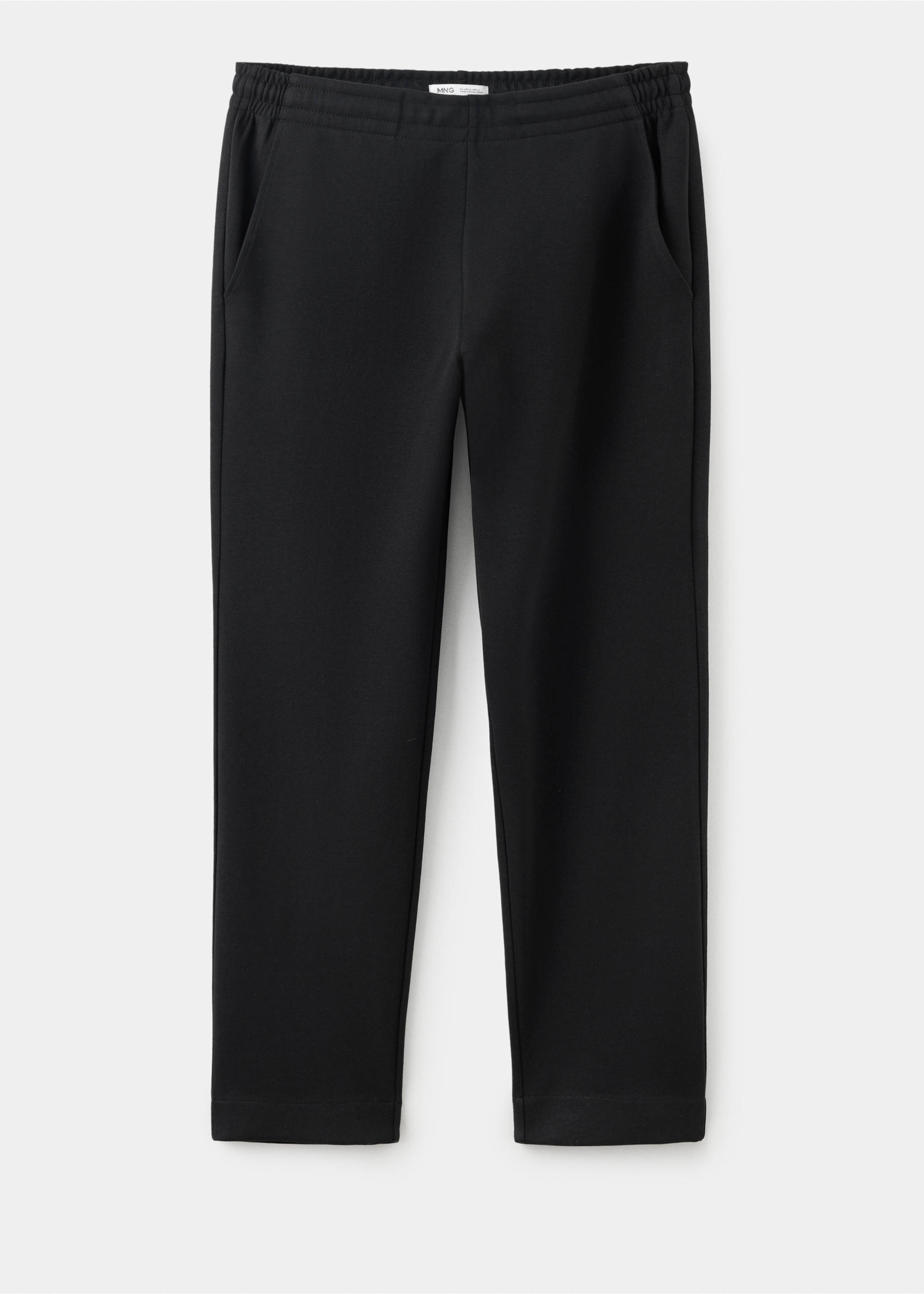 Cotton joggers with elastic waist - Article without model, Black. Ref: 37075998-00.