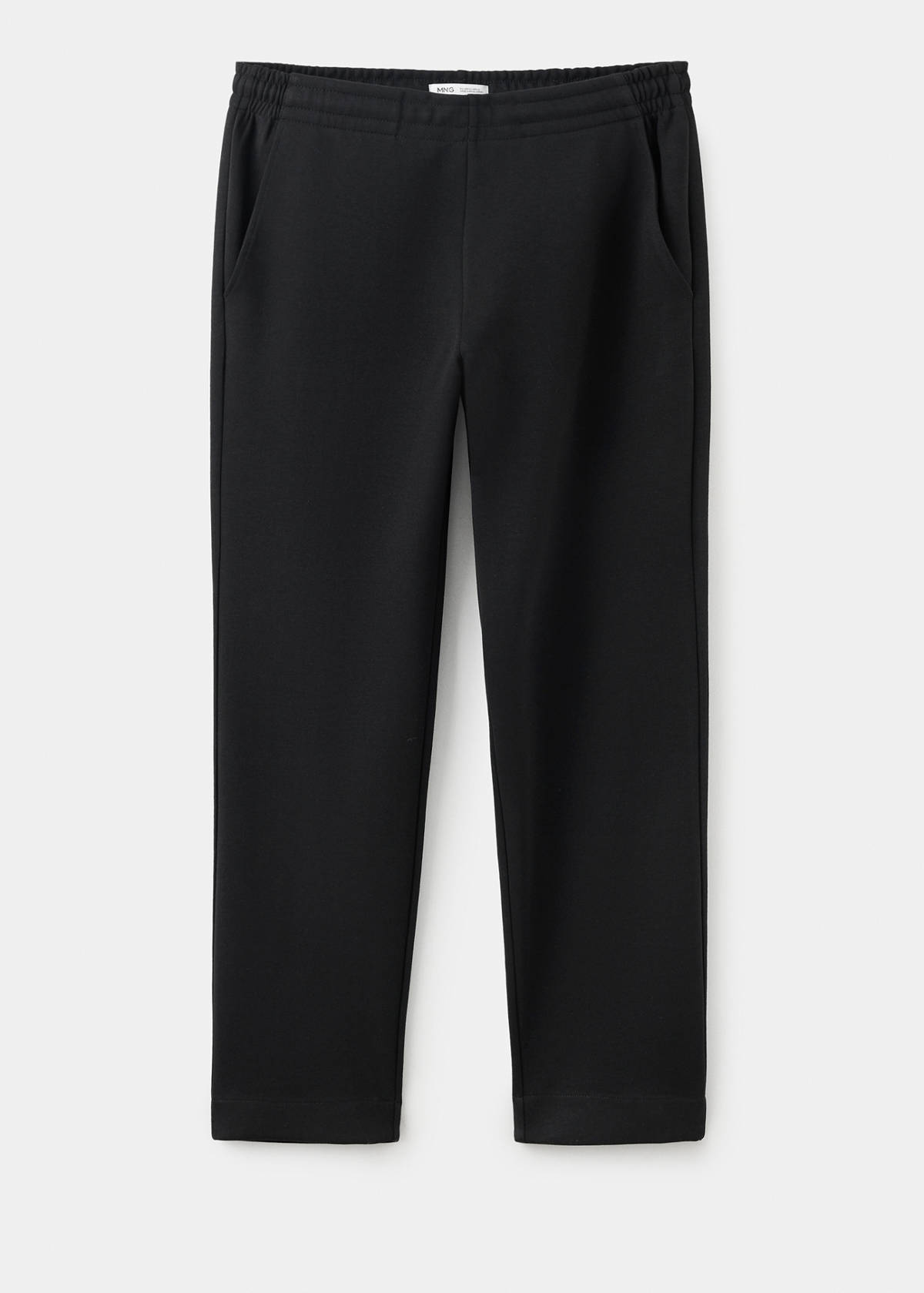 Cotton joggers with elastic waist — Black
