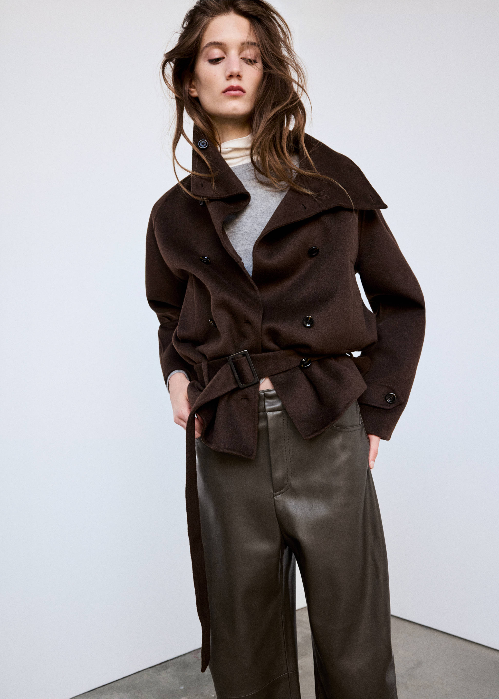 TROUSERS BARRELPU - Деталь изделия 1, Шоколадный. Ref: 37076000-00.