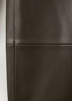 Balloon trousers in faux leather — Khaki 8