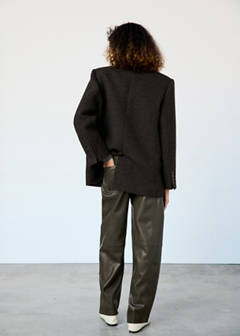 Balloon trousers in faux leather — Khaki 11