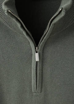 Perkins-neck sweater with zip — Forest Green 6