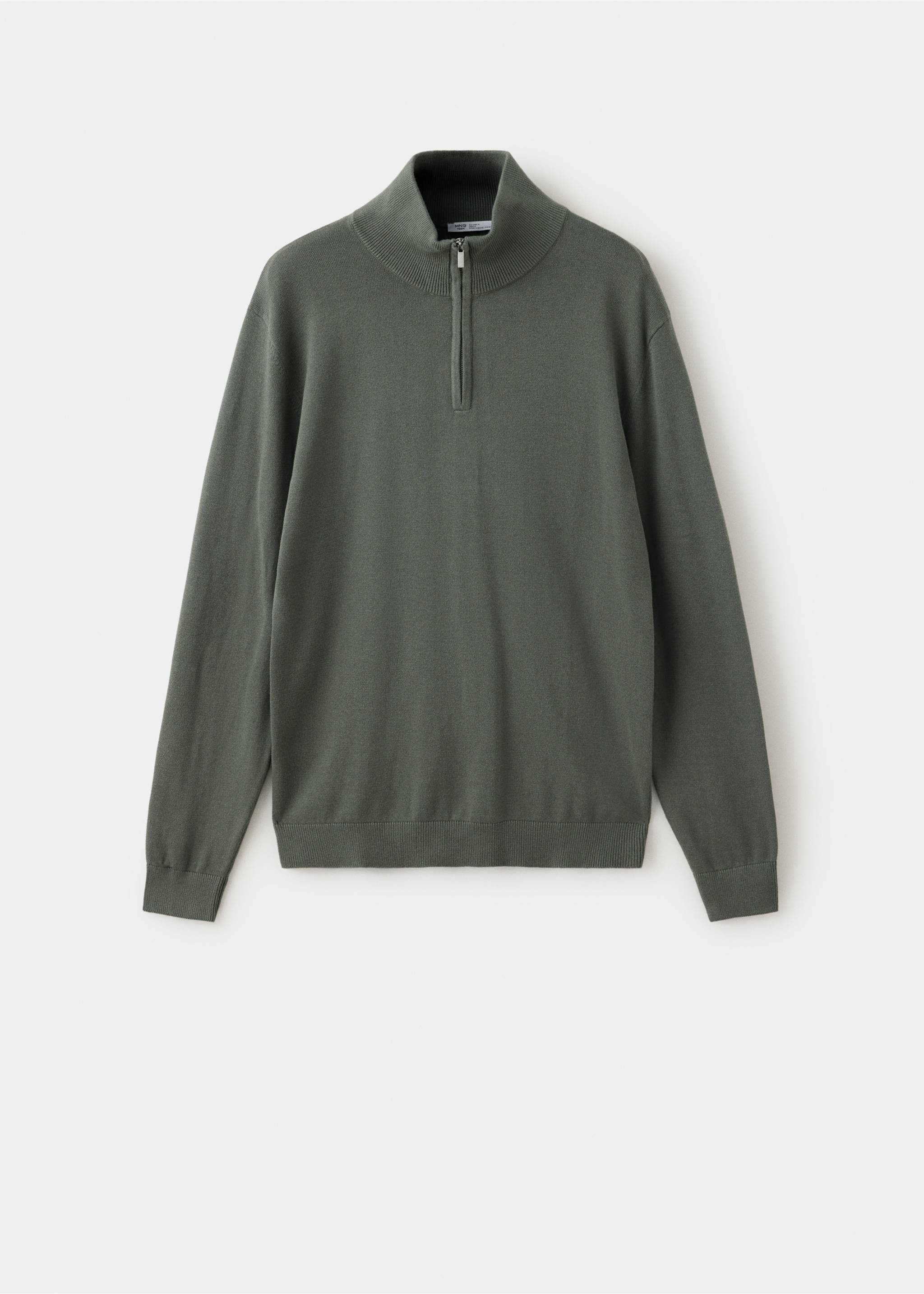 High neck sweater with zip - Article without model, Forest Green. Ref: 37076001-00.