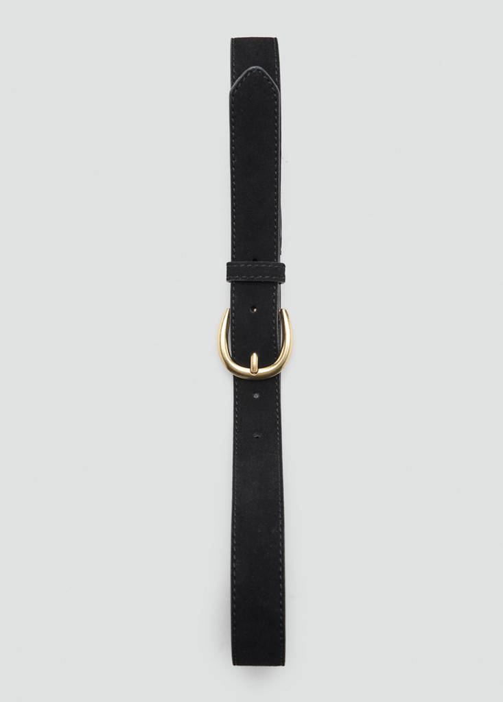 Suede leather belt — Black