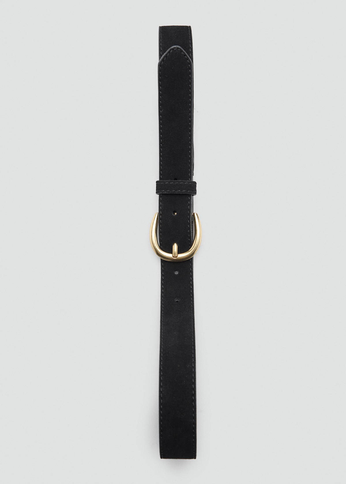Suede leather belt — Black