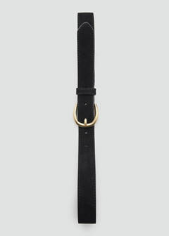 Suede leather belt — Black 4