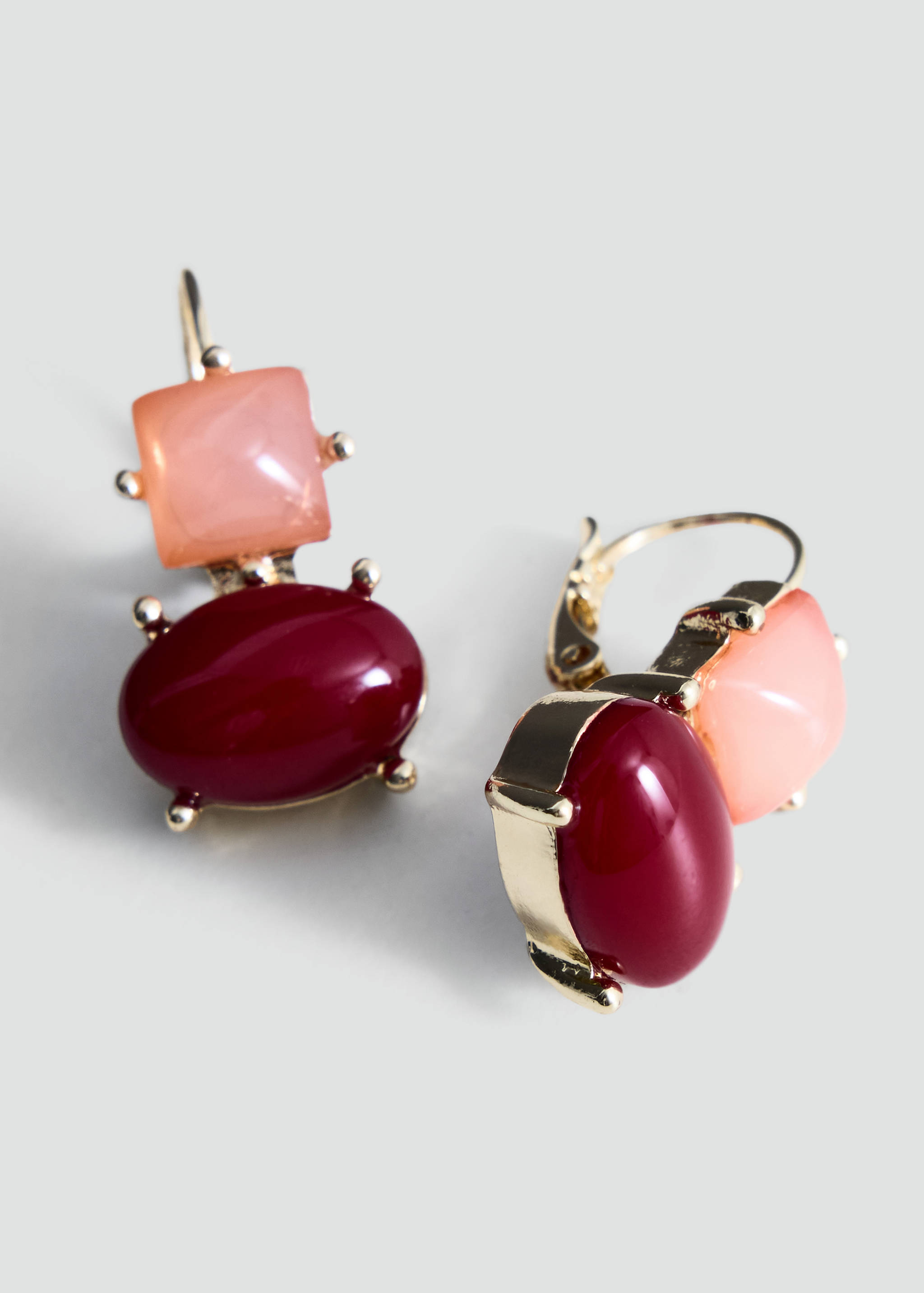Stone pendant earrings - Medium plane