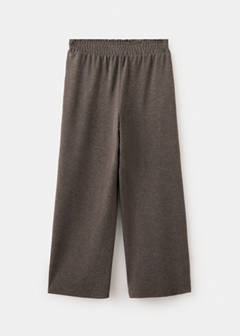 Knitted trousers with elastic waistband — Brown 3
