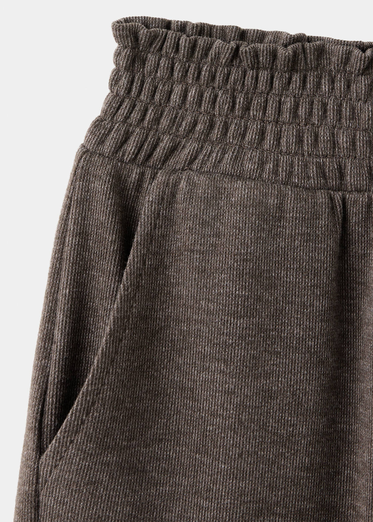 Knitted trousers with elastic waistband — Brown