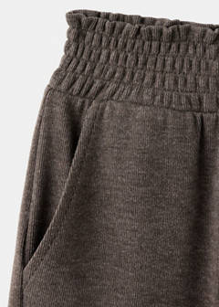 Knitted trousers with elastic waistband — Brown 2