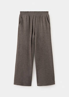 Knitted trousers with elastic waistband — Brown 1