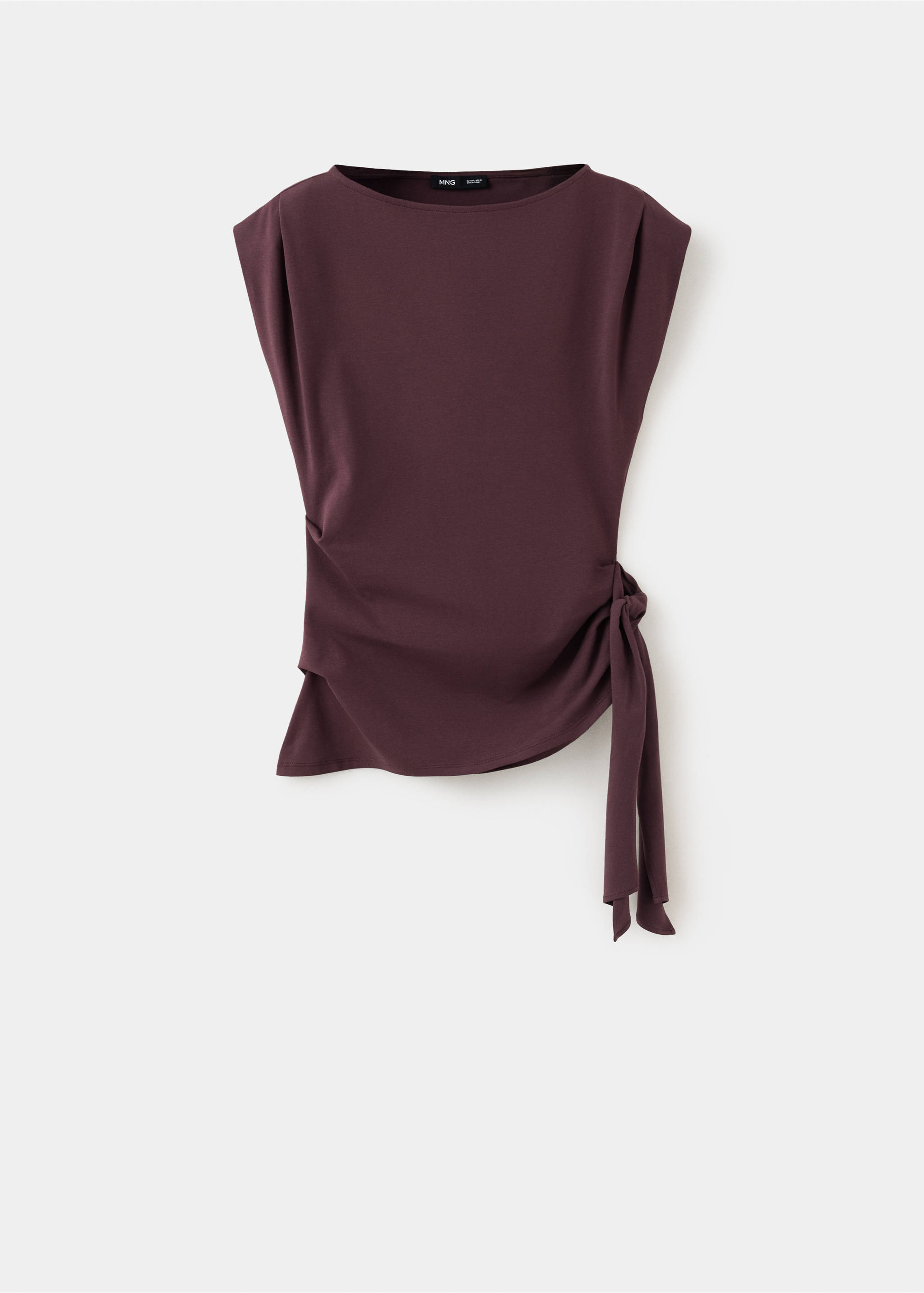 Asymmetrical laced top - Article without model, Wine. Ref: 37076010-00.