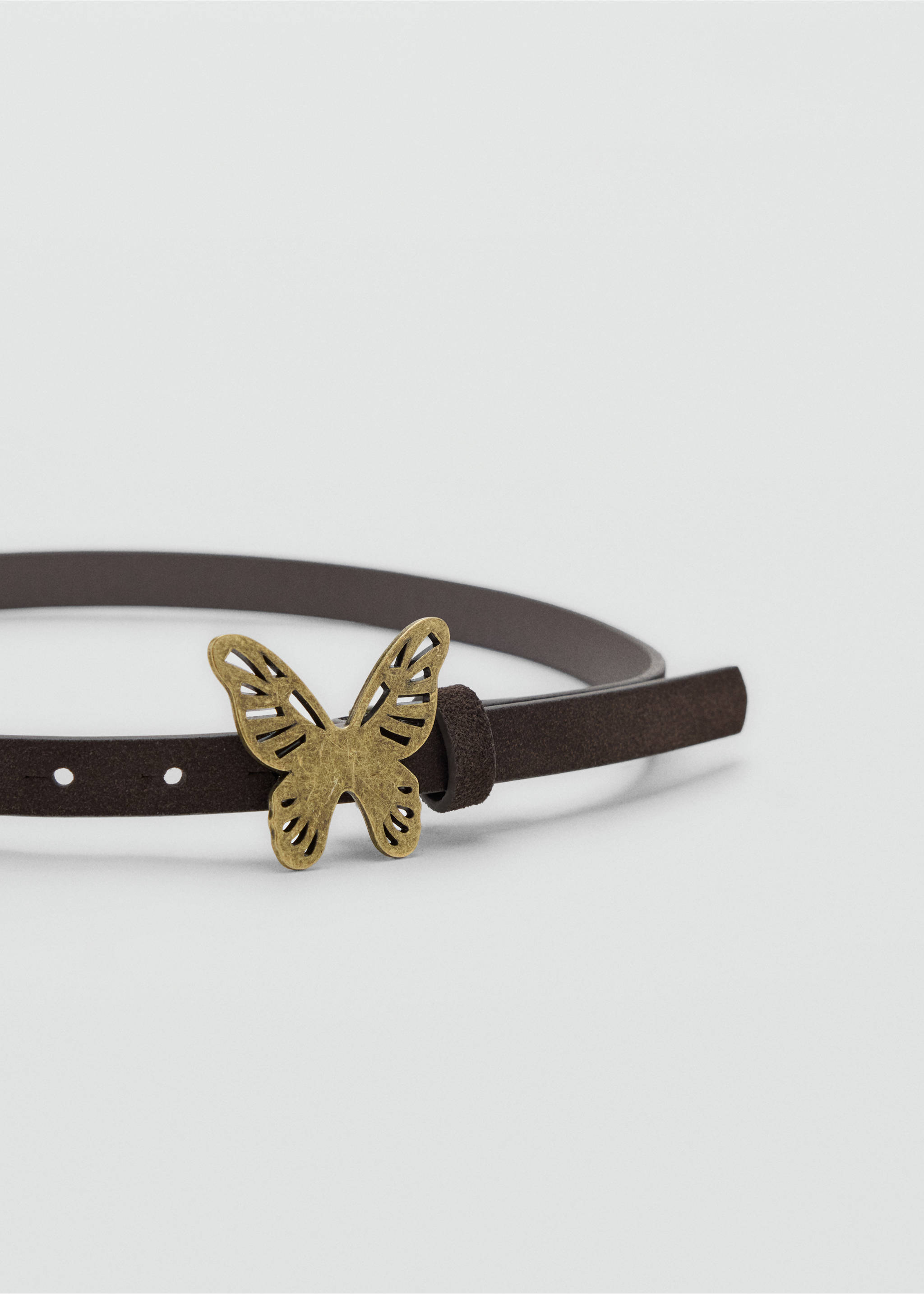 belt with butterfly buckle - Medium plane, Brown. Ref: 37076012-00.