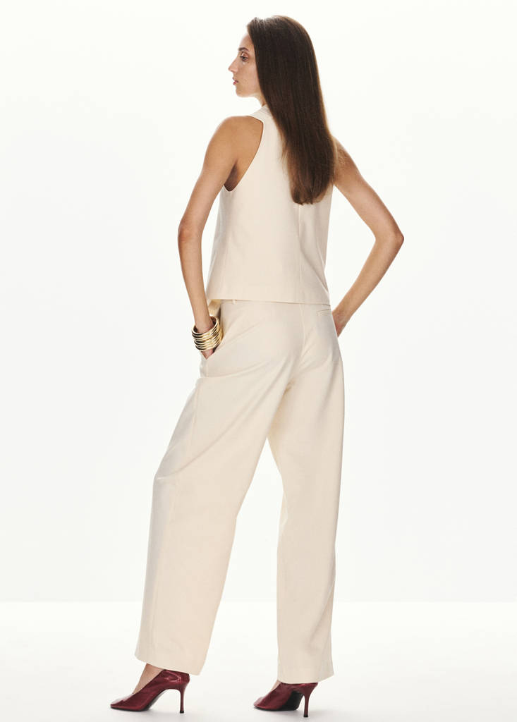 Wrap-over top with opening — Ecru
