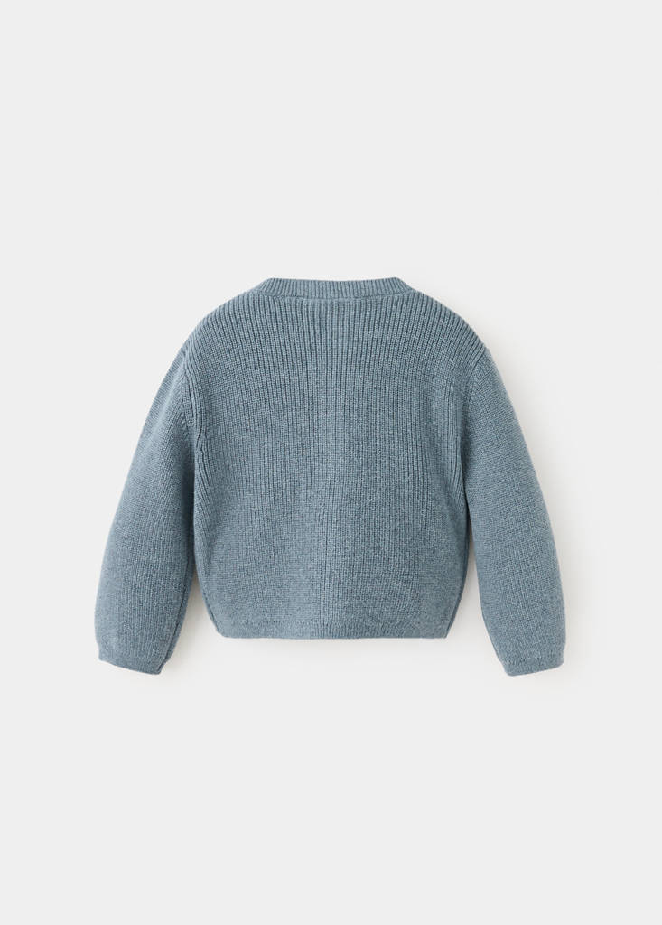 Long sleeves knit cardigan — Green