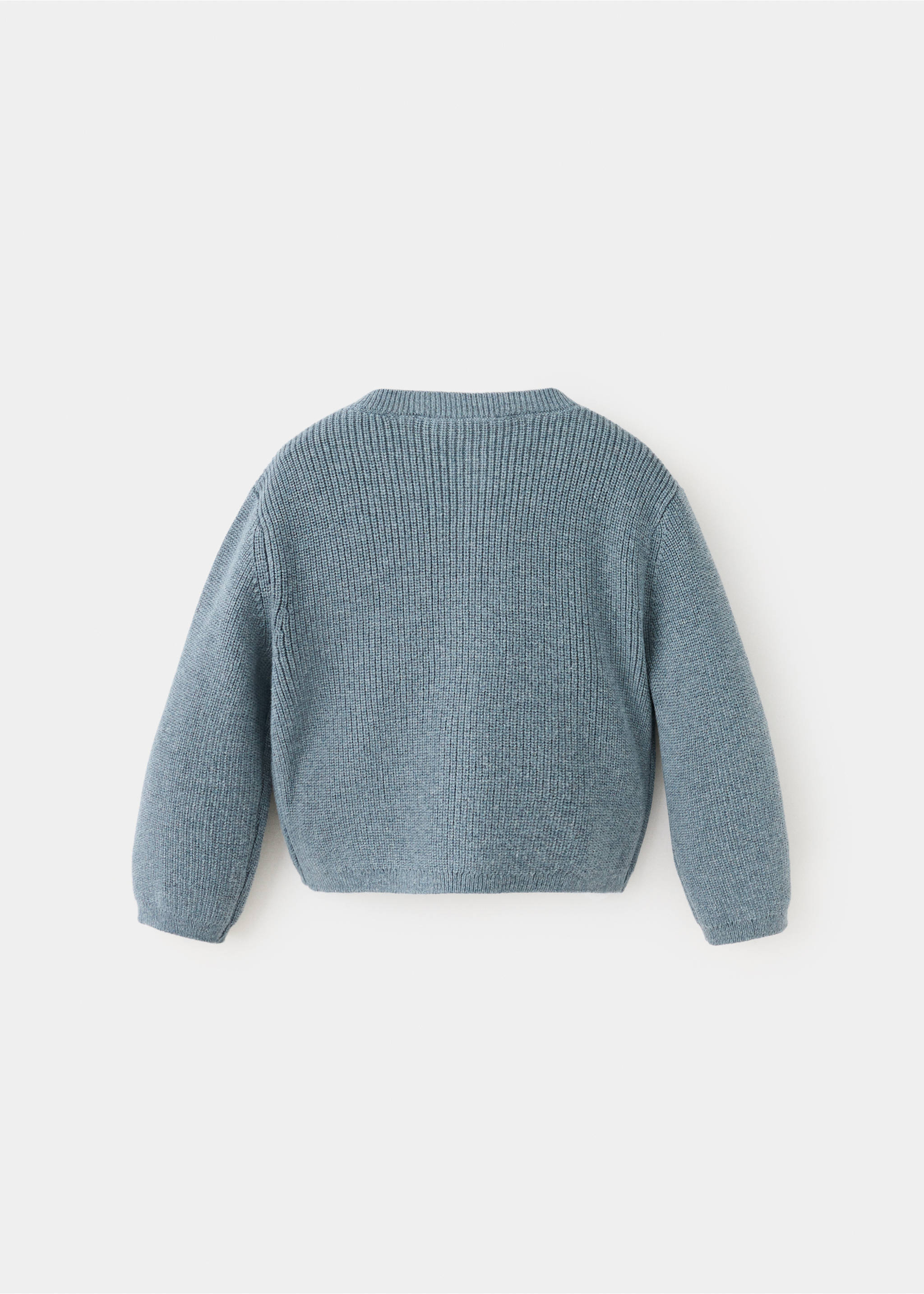 Long sleeves knit cardigan - Reverse of the article, Green. Ref: 37076321-00.