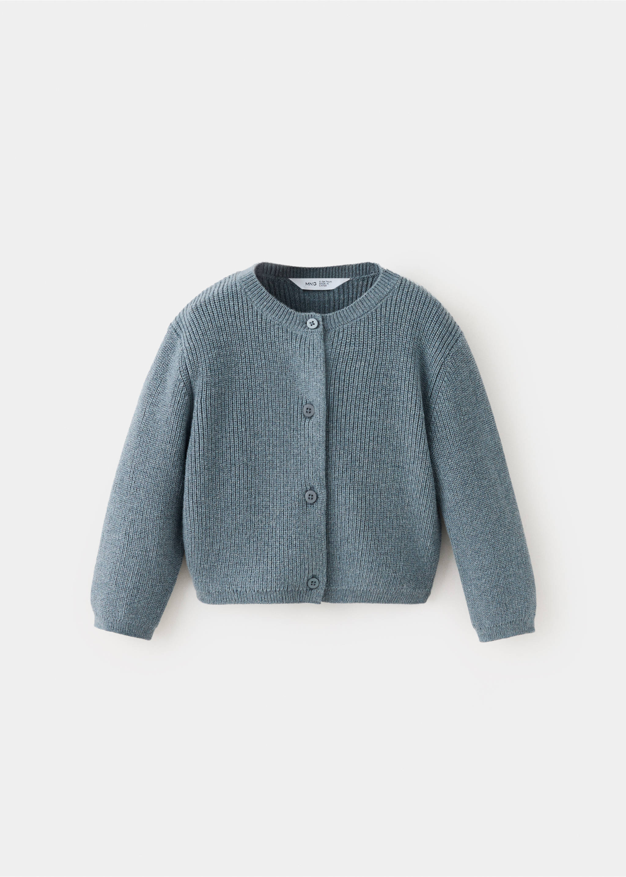 Long sleeves knit cardigan - Article without model, Green. Ref: 37076321-00.