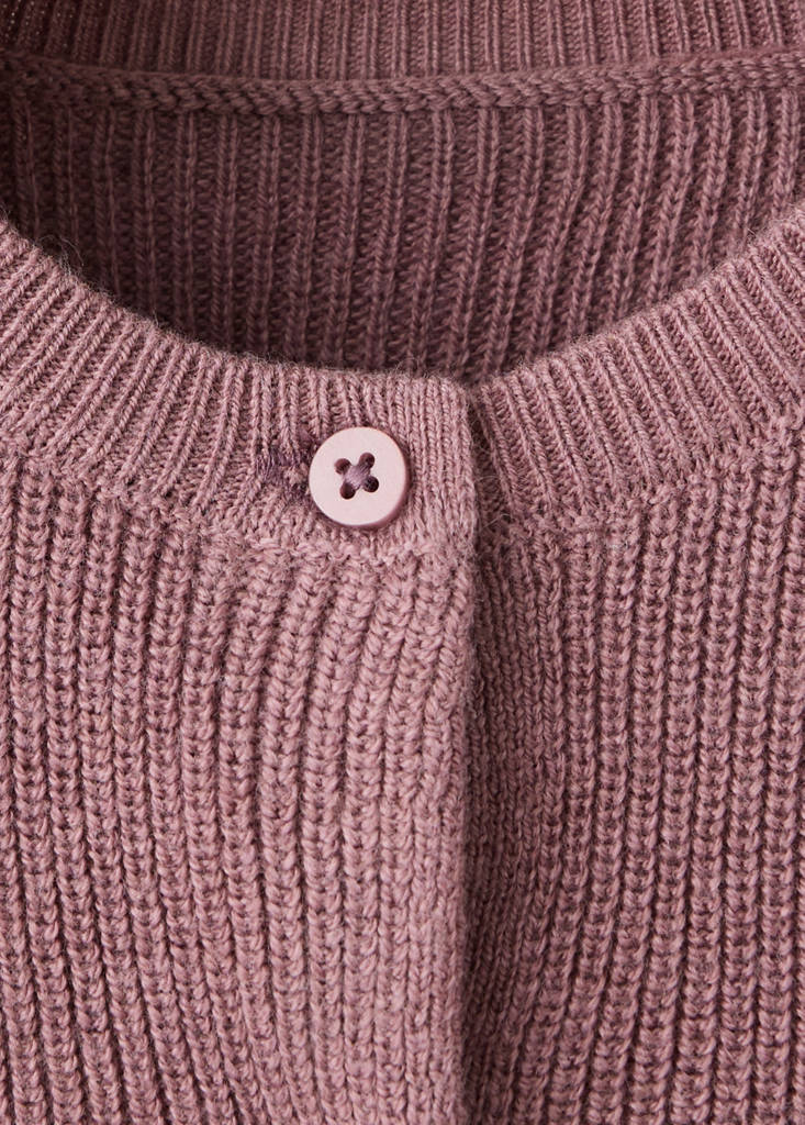 Long sleeves knit cardigan — Burgundy