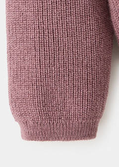 Long sleeves knit cardigan — Burgundy 4