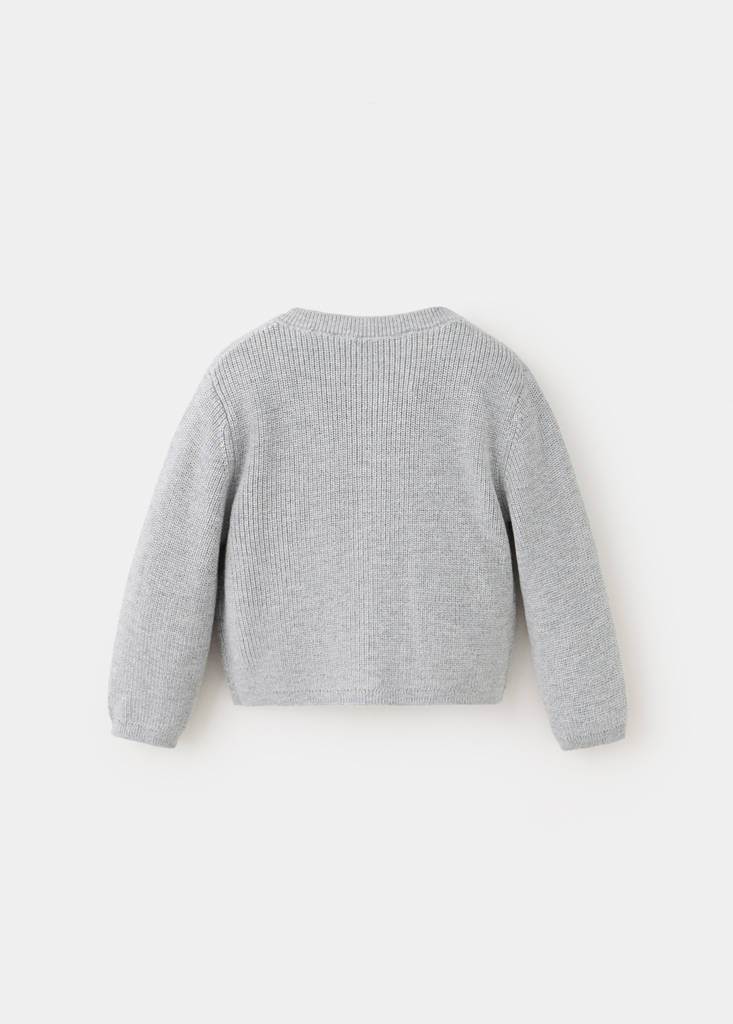 Long sleeves knit cardigan — Medium Heather Grey