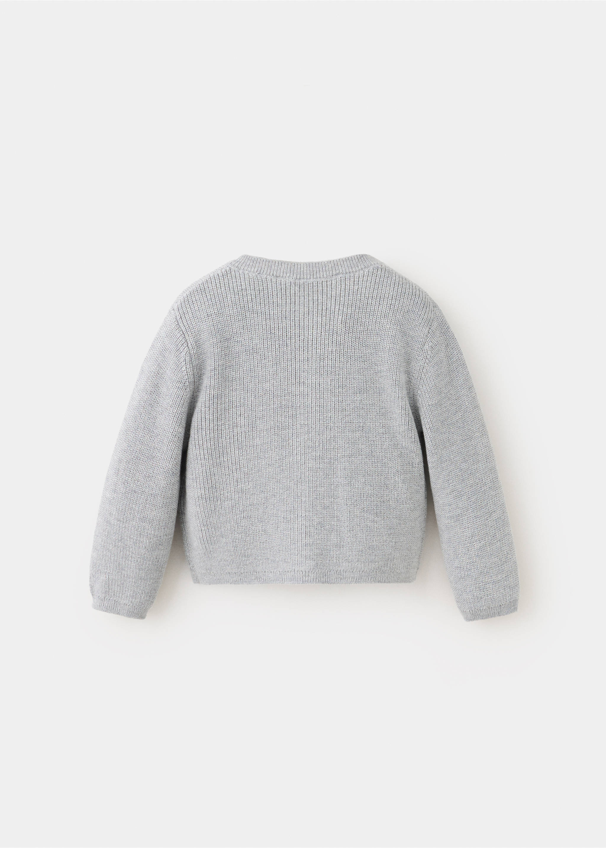 Long sleeves knit cardigan - Reverse of the article, Medium Heather Grey. Ref: 37076321-00.