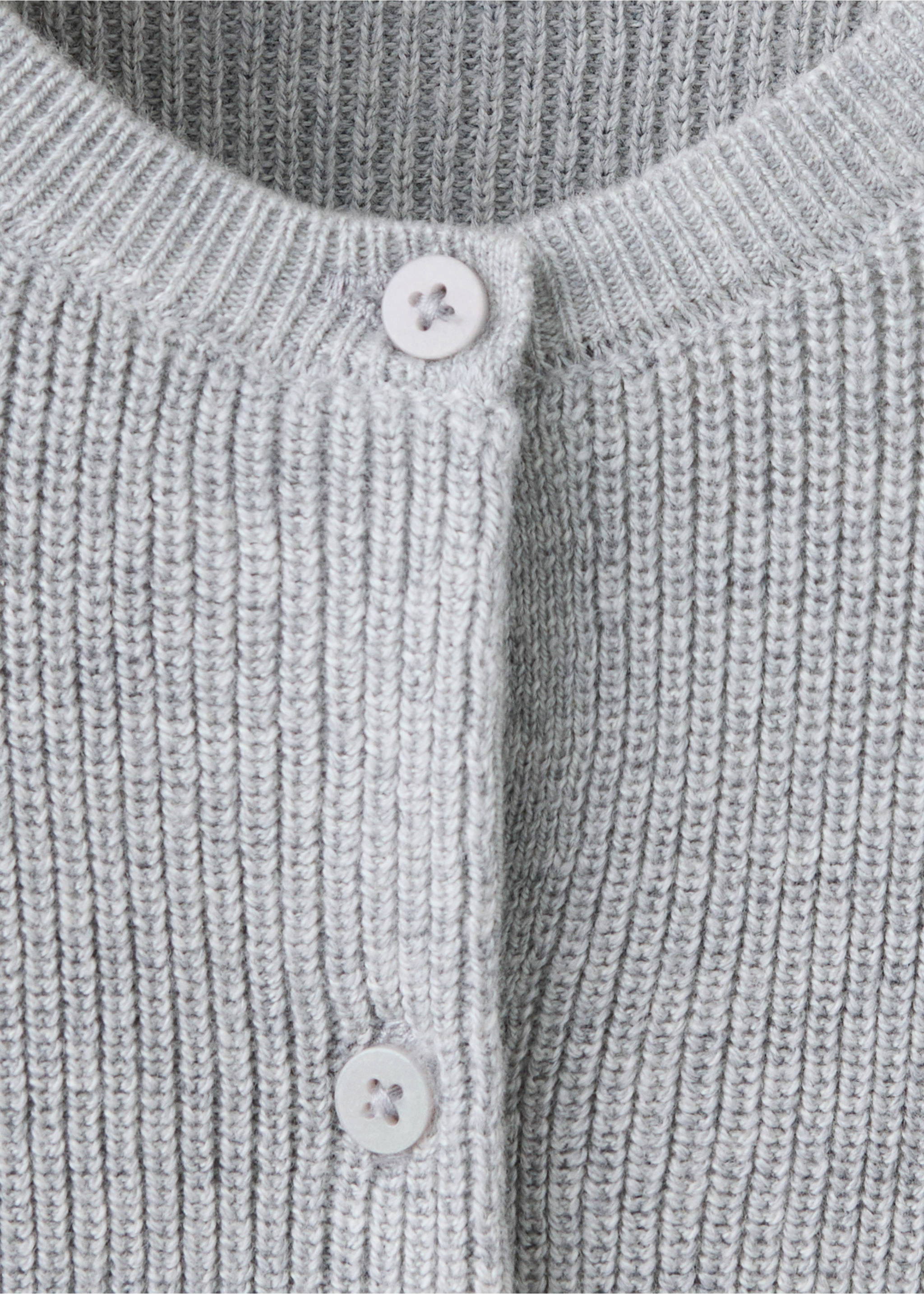 Long sleeves knit cardigan - Details of the article 8, Medium Heather Grey. Ref: 37076321-00.