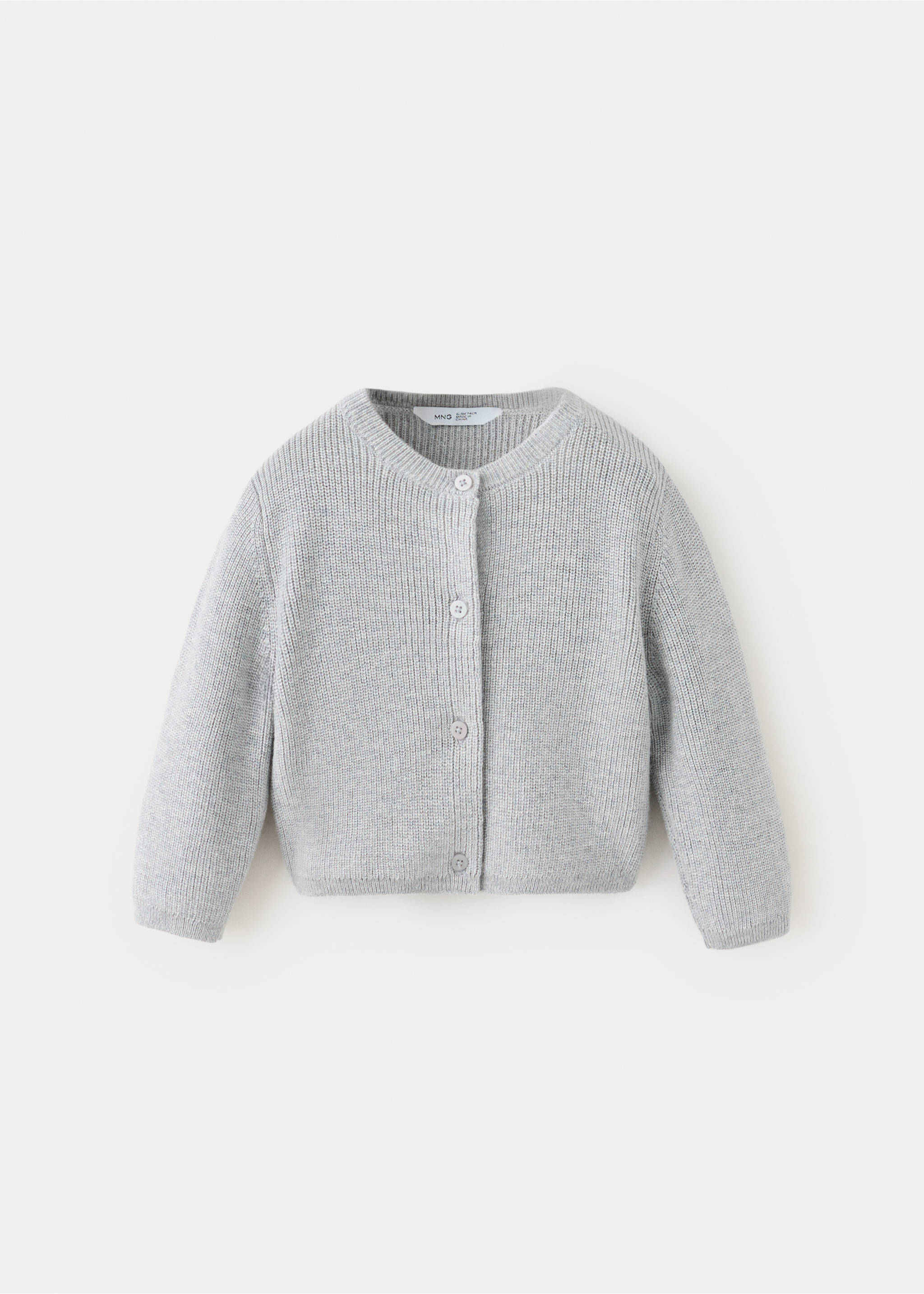 Long sleeves knit cardigan - Article without model, Medium Heather Grey. Ref: 37076321-00.