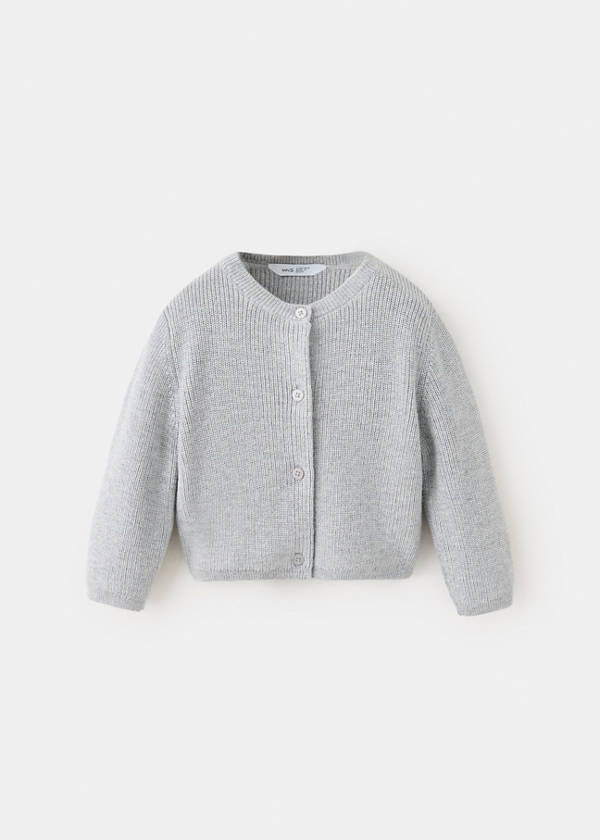 Long sleeves knit cardigan — Medium Heather Grey
