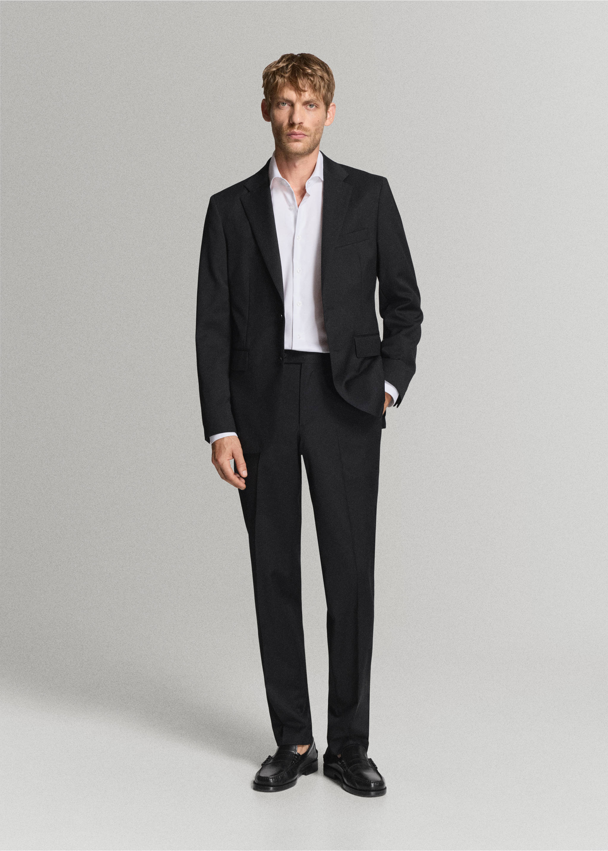 Slim fit cotton suit shirt - General plane, White. Ref: 37076322-00.