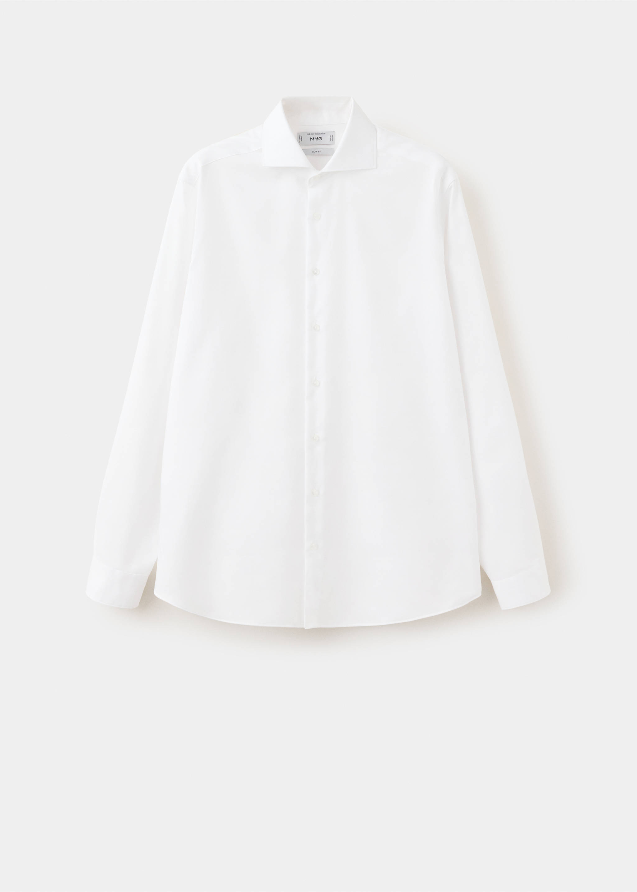 Slim fit cotton suit shirt - Article without model, White. Ref: 37076322-00.