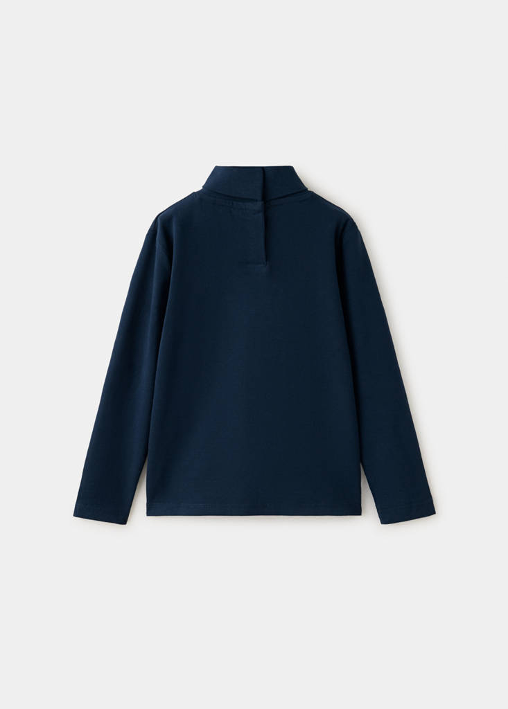 Cotton T-shirt turtleneck