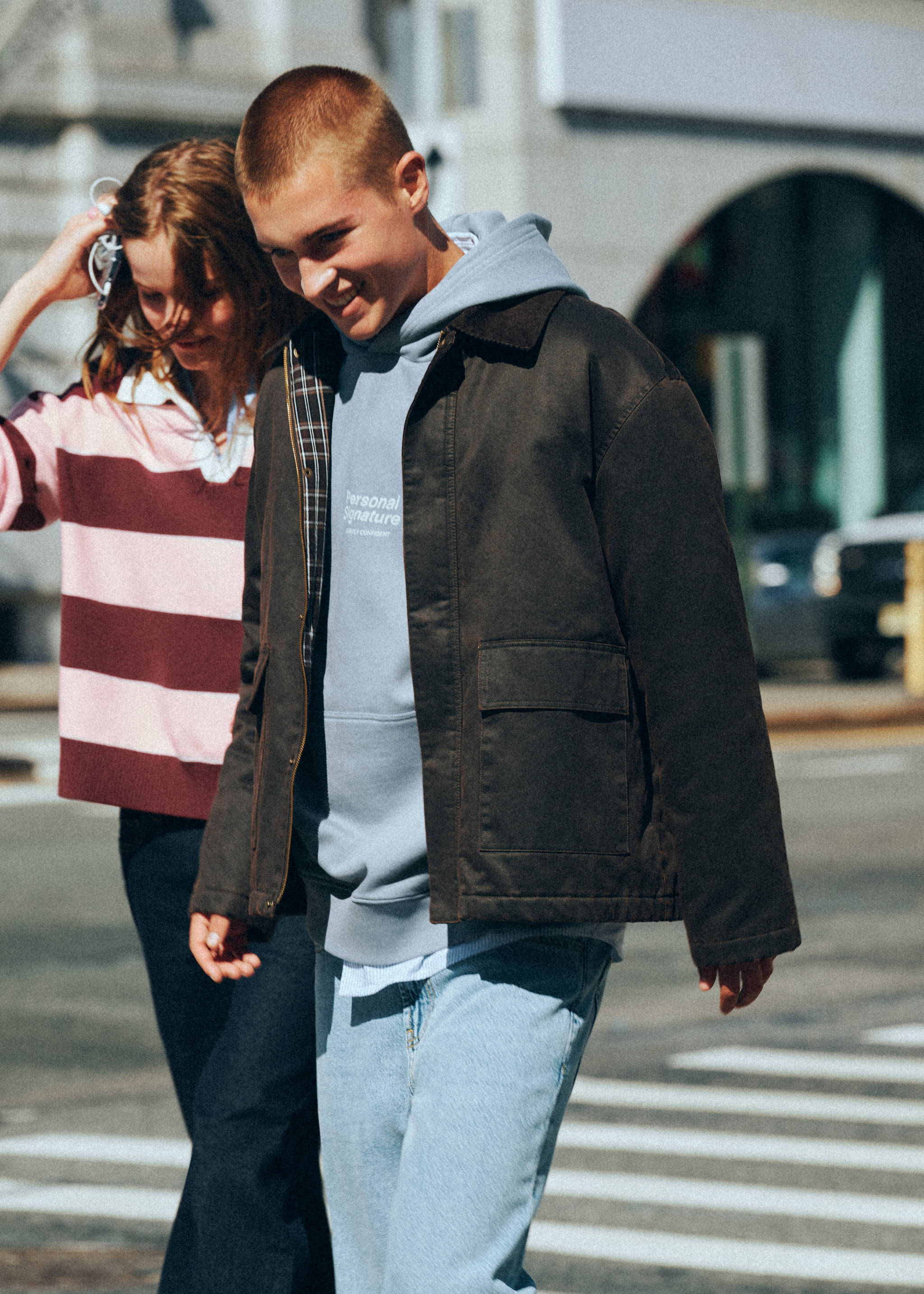 Parka algodón encerado cuello de pana - Plano general