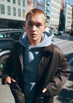 Waxed cotton parka with a corduroy collar — Brown 1