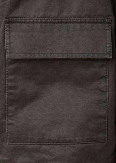 Waxed cotton parka with a corduroy collar — Brown 7