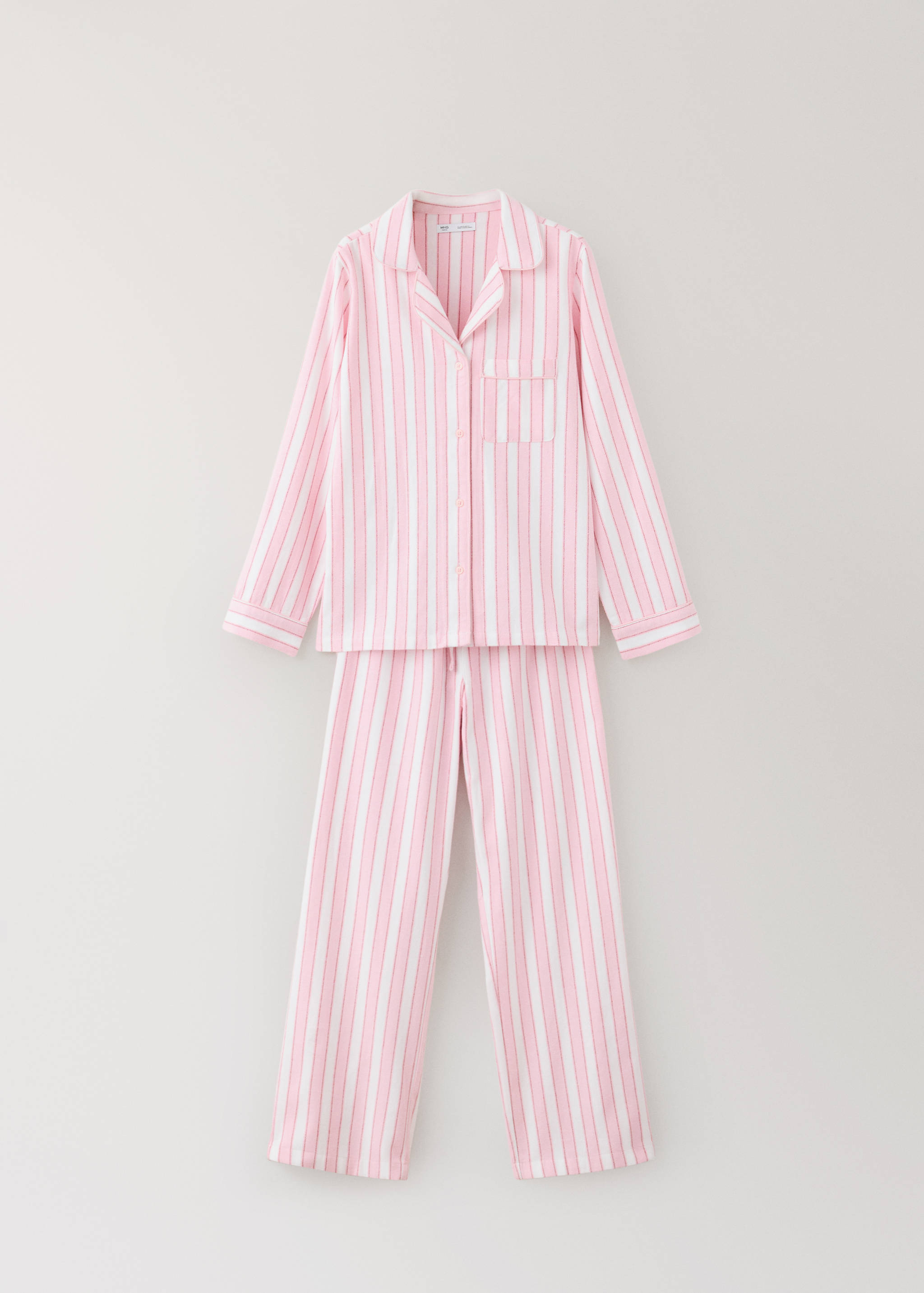 Striped cotton pyjamas with contrast piping - Article without model