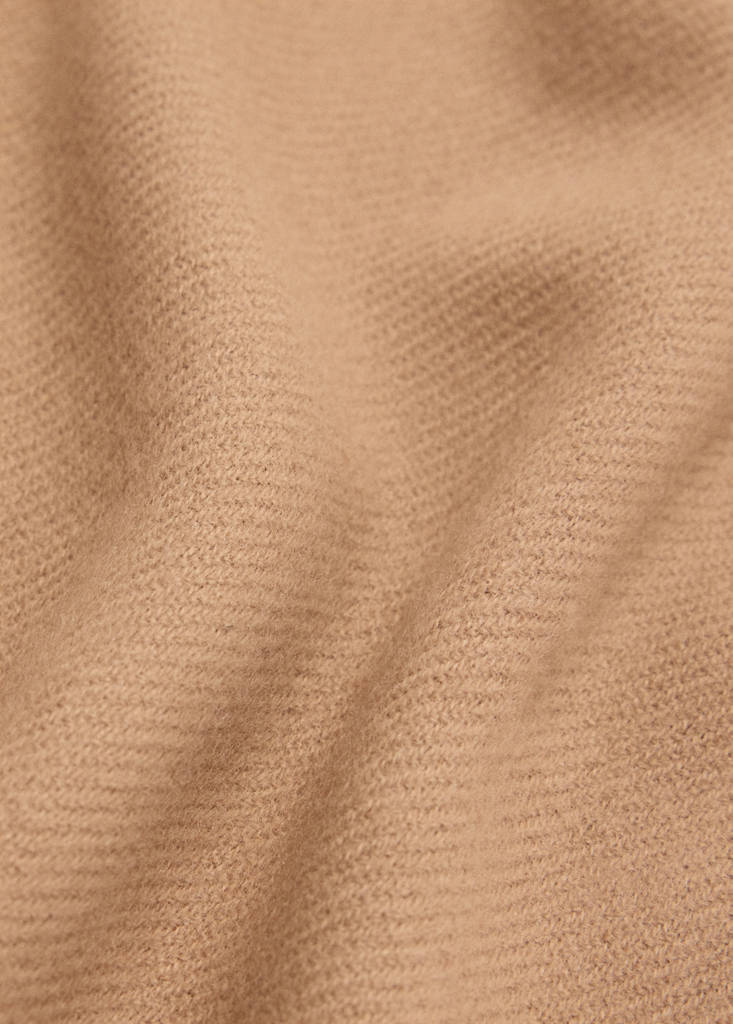 Plain fringed scarf — Medium Brown
