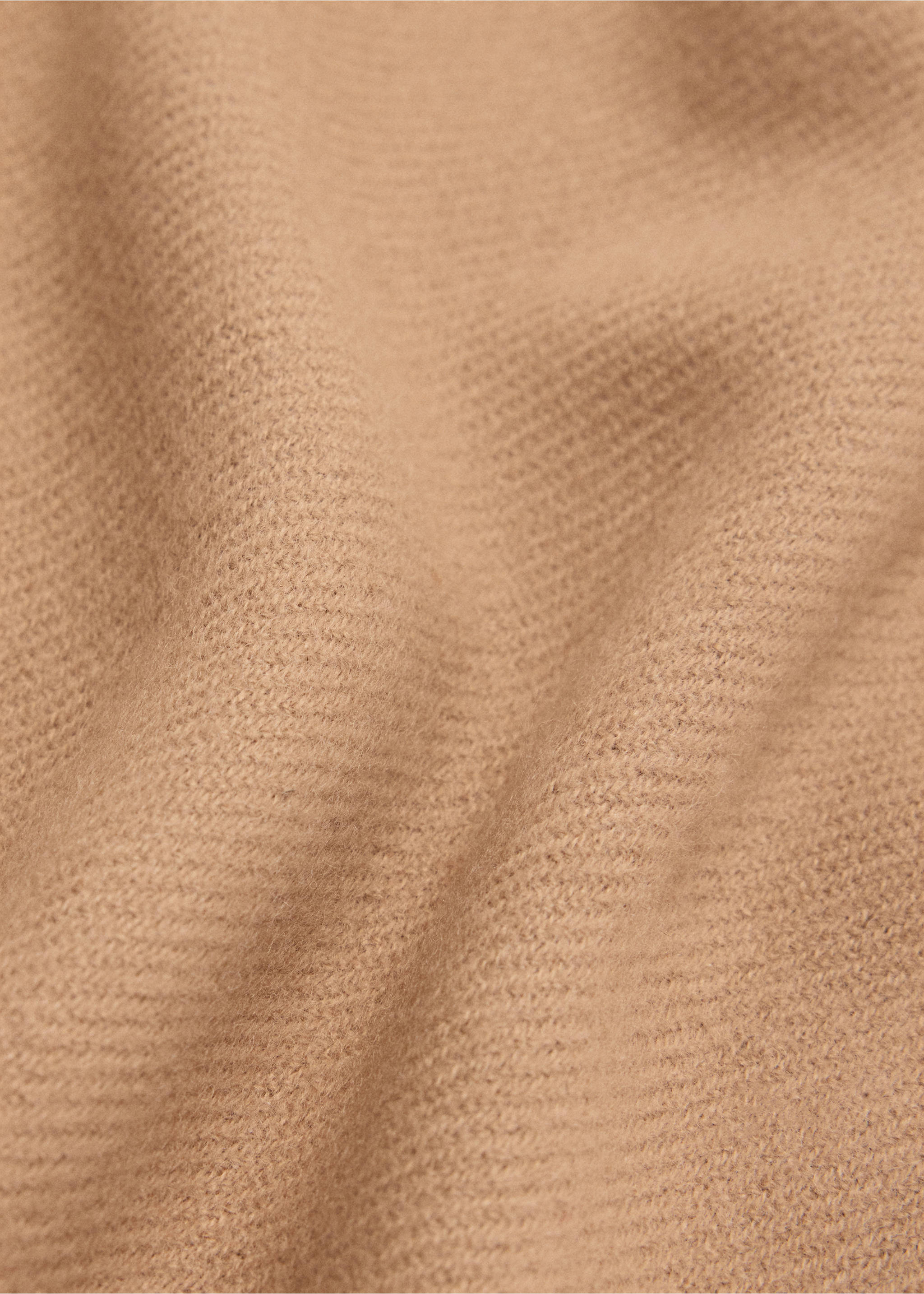 Plain fringed scarf - Medium plane, Medium Brown. Ref: 37076327-00.