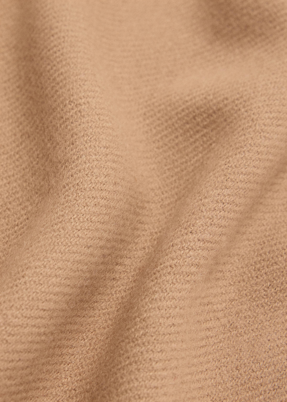 Plain fringed scarf — Medium Brown
