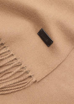 Plain fringed scarf — Medium Brown 3
