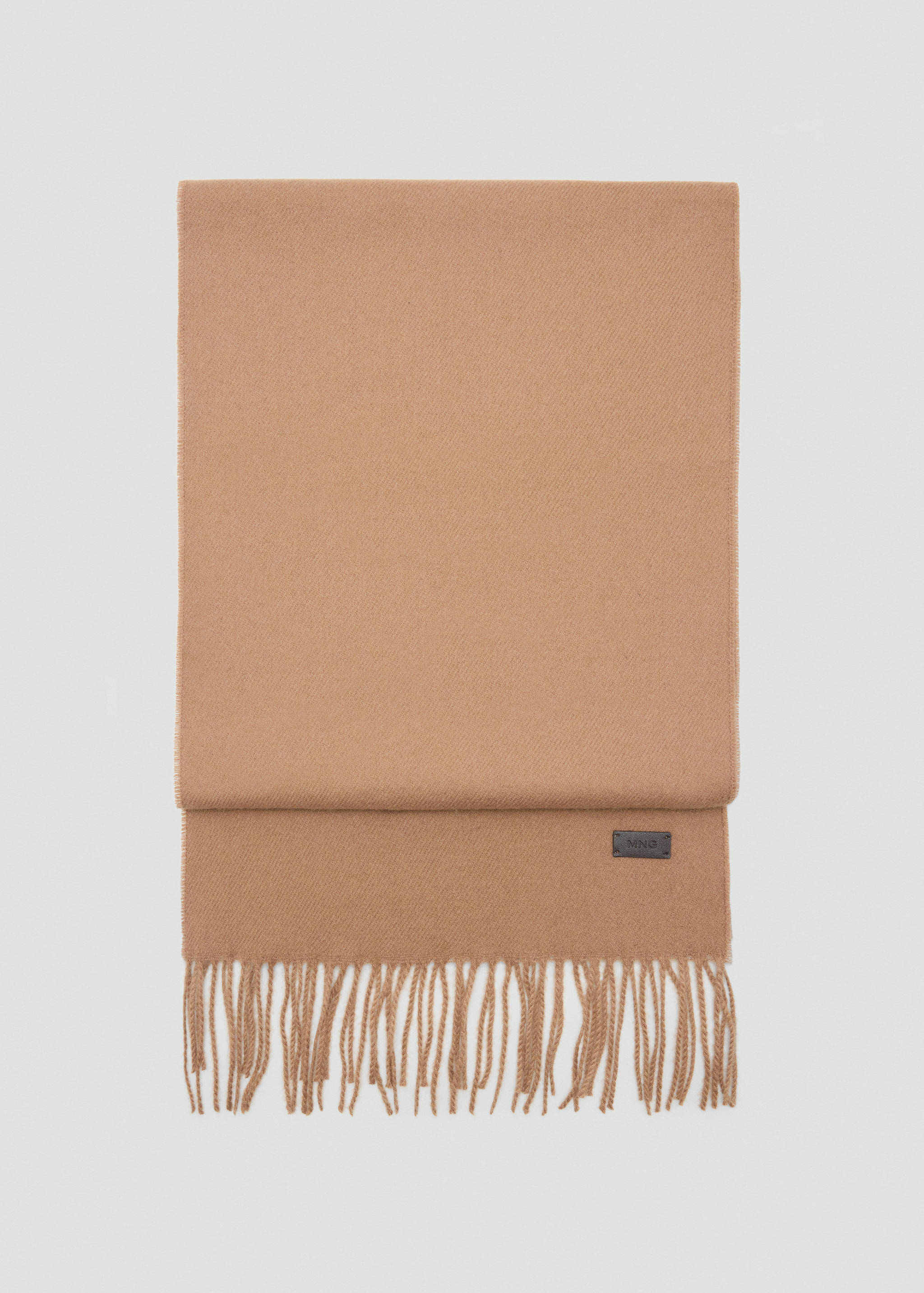 Plain fringed scarf - Article without model