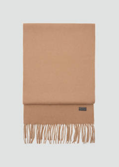 Plain fringed scarf — Medium Brown 1