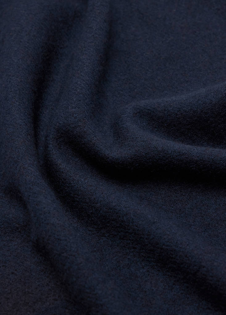 Plain fringed scarf — Navy