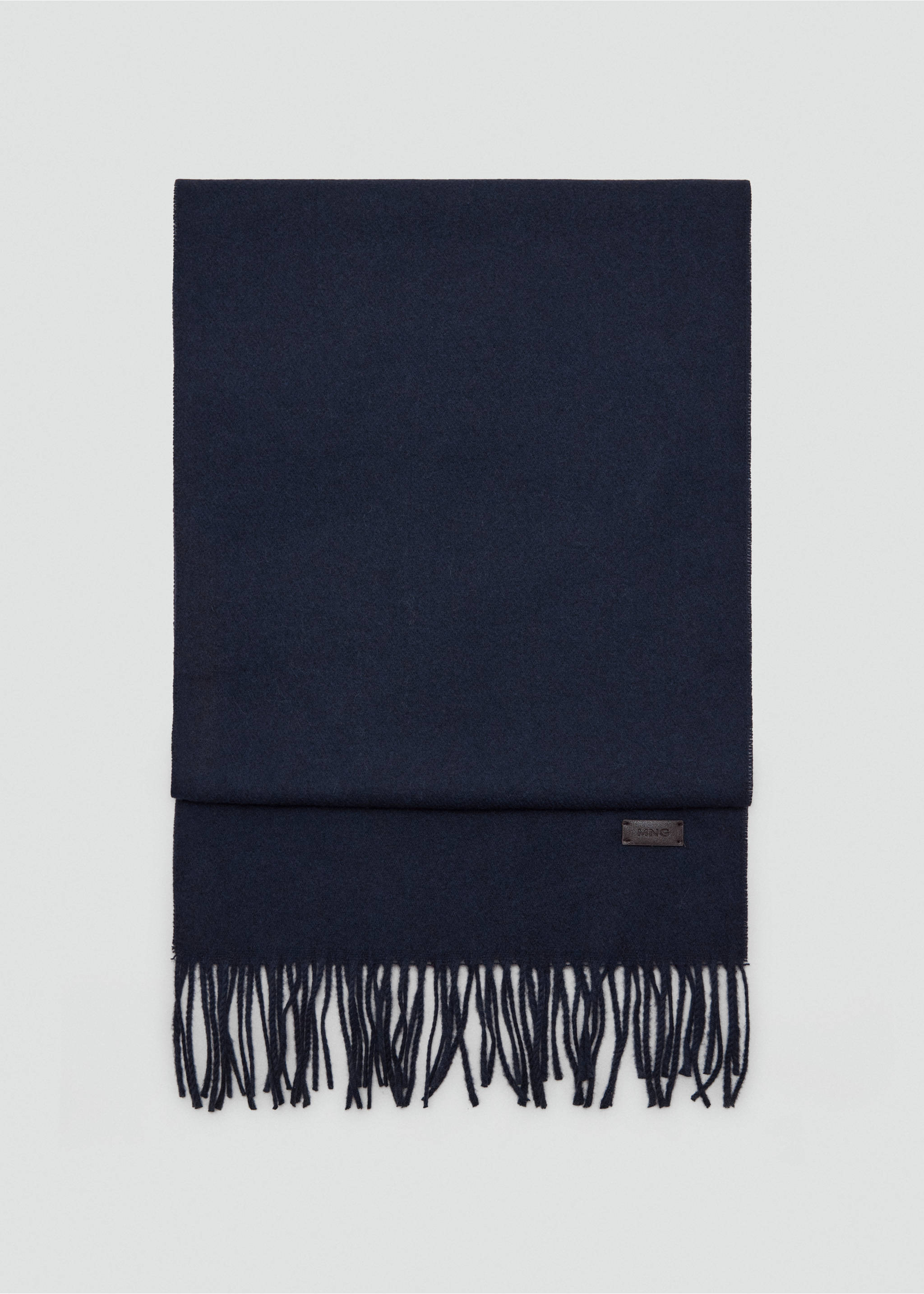 Écharpe unie à franges - Article sans modèle, Bleu marine. Ref: 37076327-00.