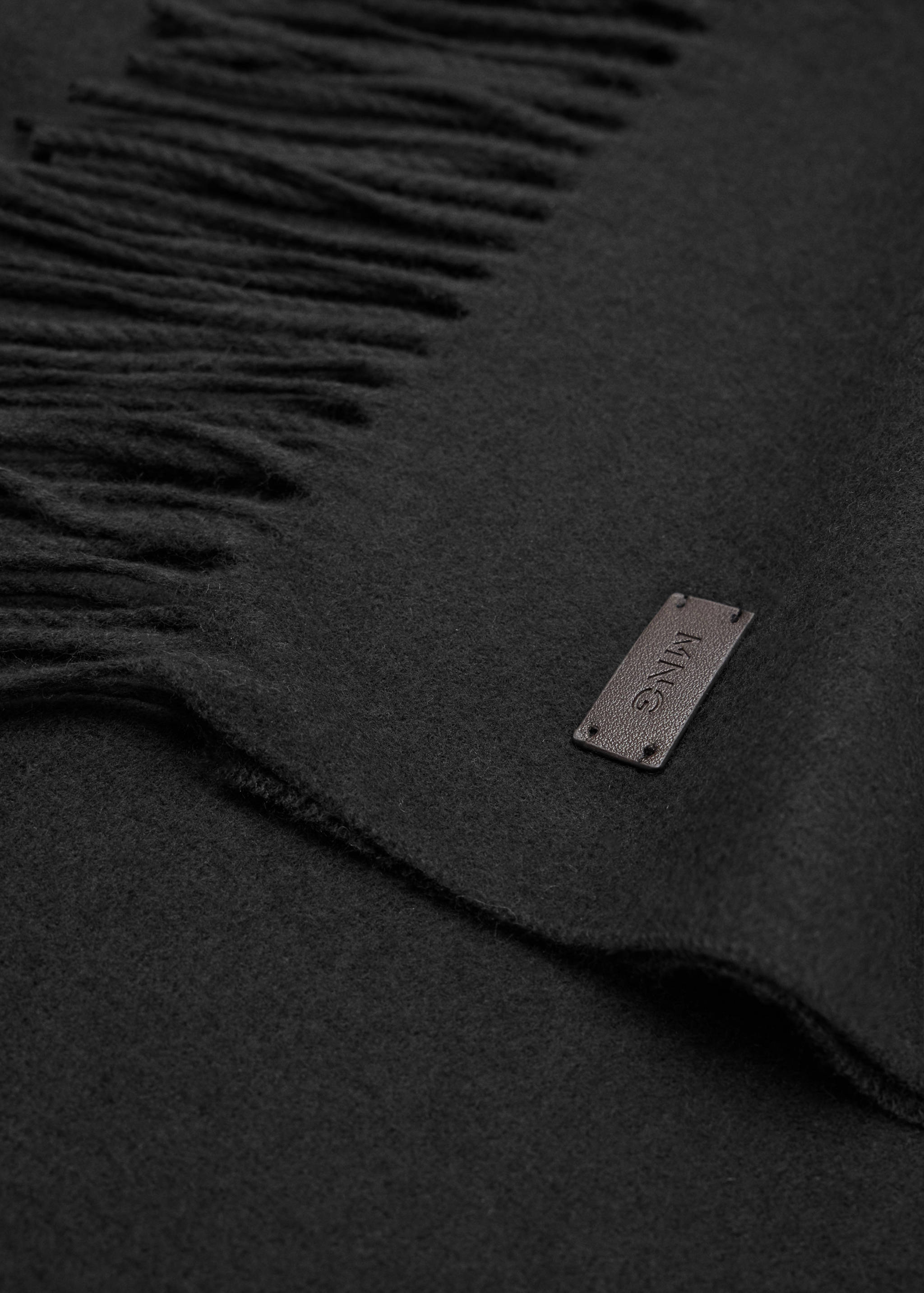 Plain fringed scarf - Medium plane