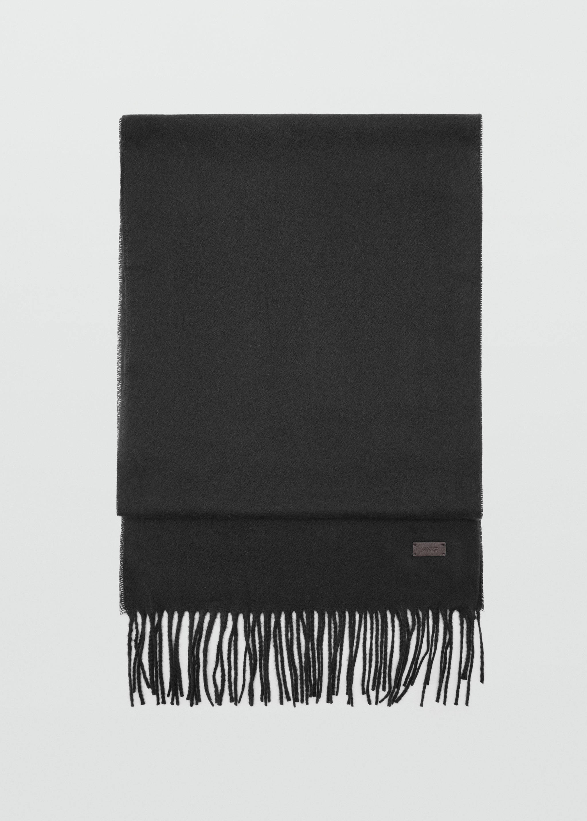 Plain fringed scarf - Article without model