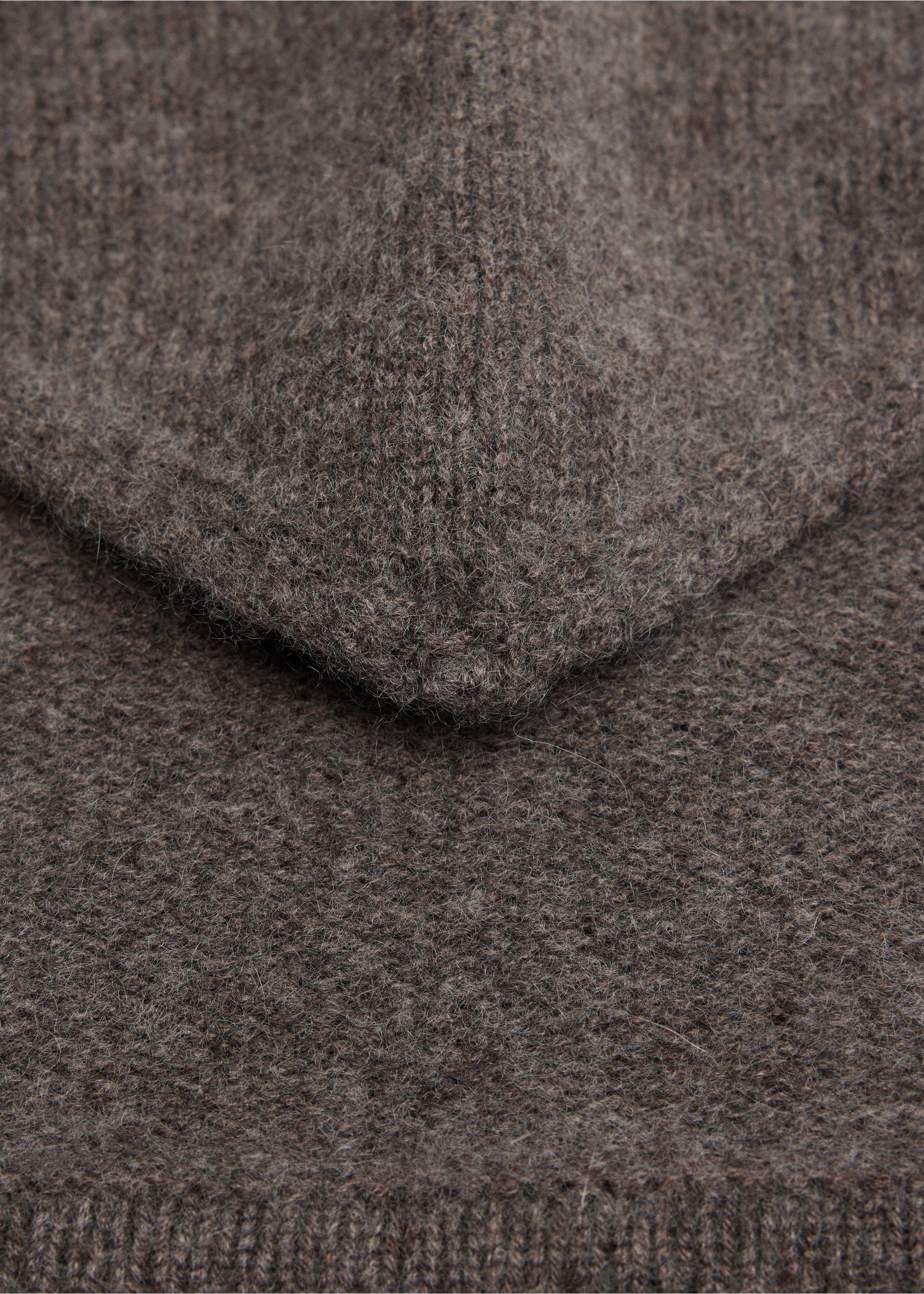 Chal punto lana cashmere - Plano medio, Marrón medio. Ref: 37076332-00.
