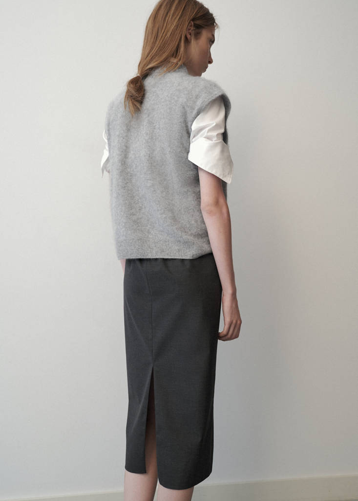 100% wool waistcoat with Perkins collar - thumbnail 3