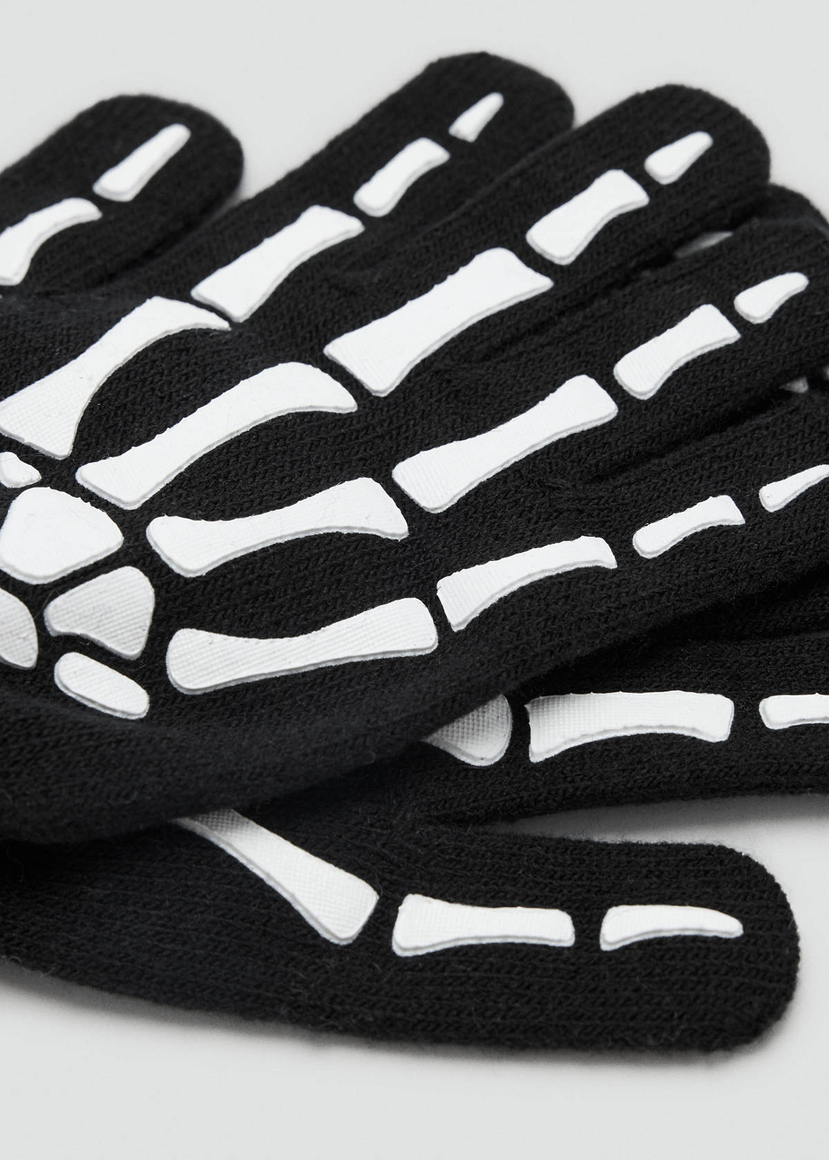 Skeleton knit gloves — Black