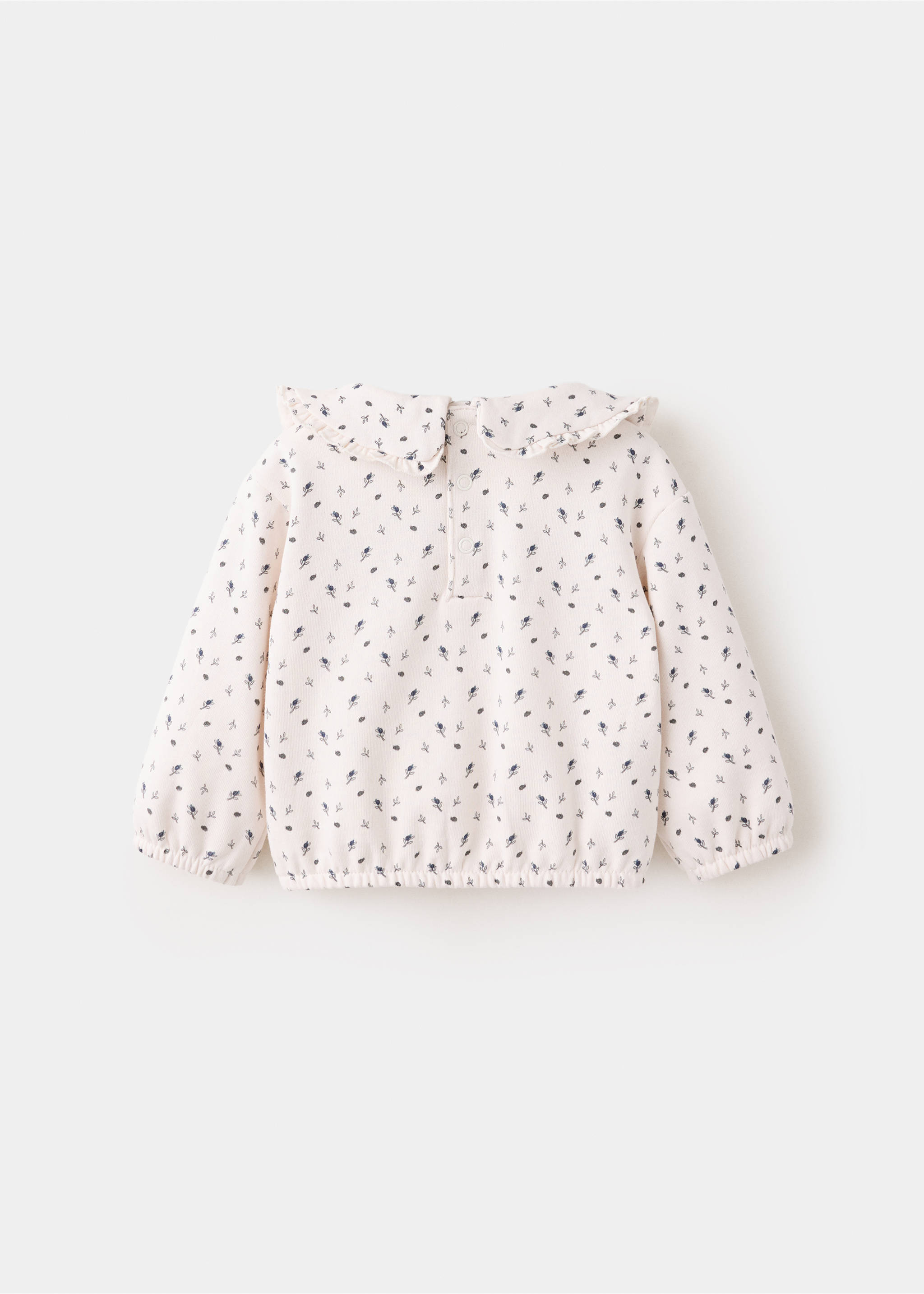 Floral sweatshirt with baby collar - Reverse of the article, Ecru. Ref: 37076337-00.