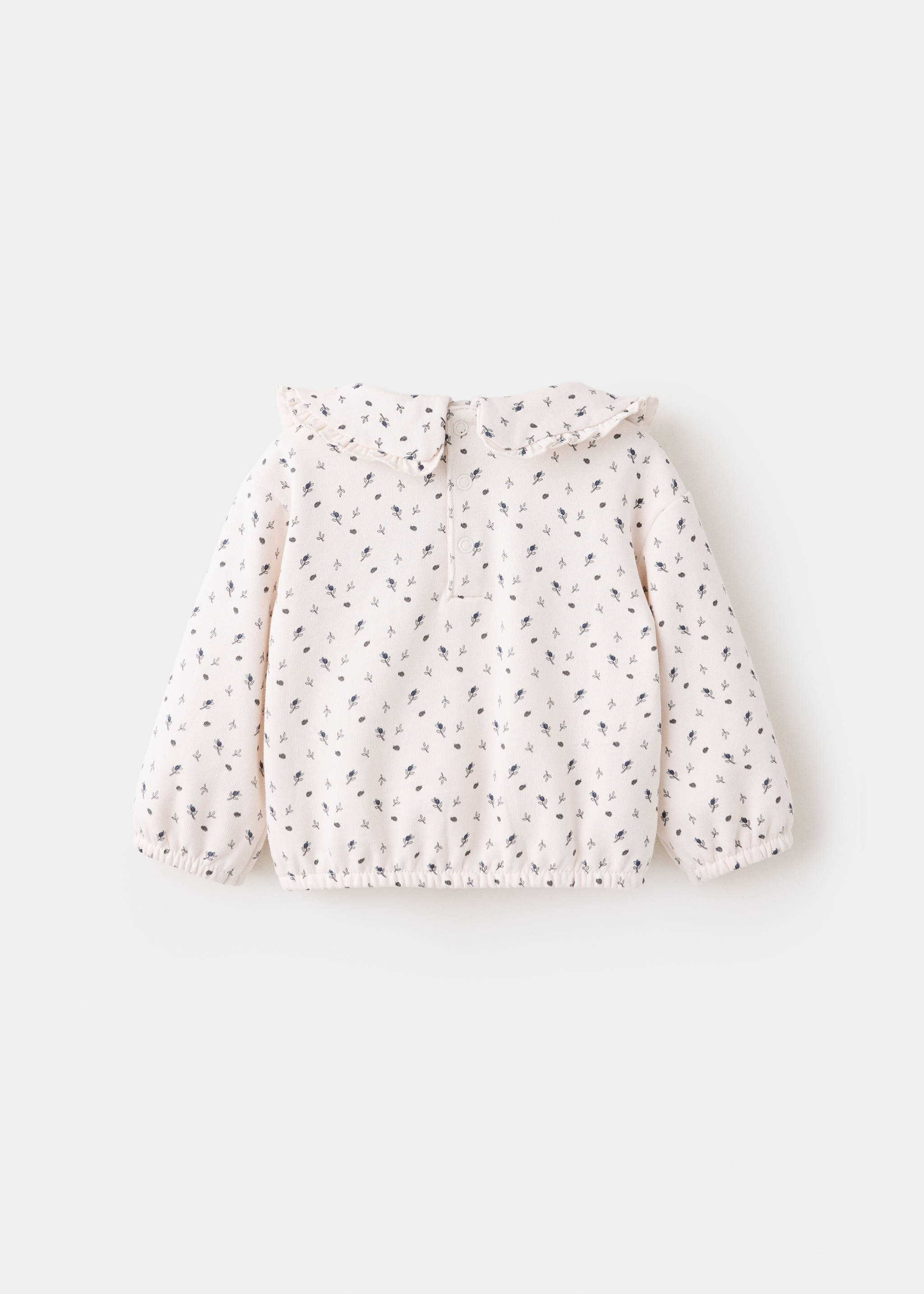 Floral sweatshirt with baby collar - Reverse of the article